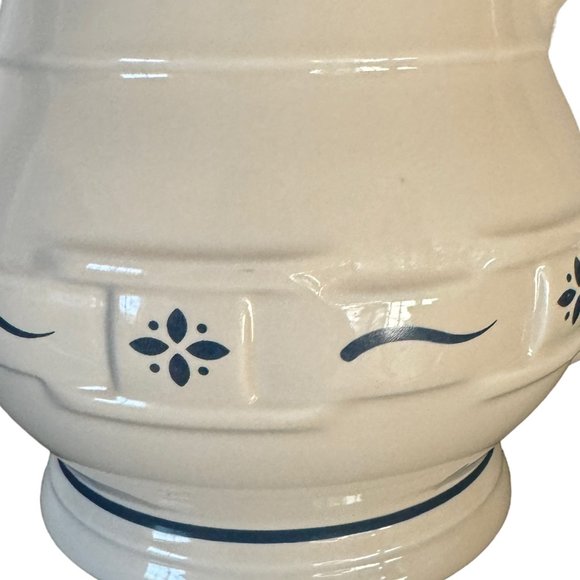 Longaberger Classic Woven Traditions Blue 32 oz. Small Pitcher Pottery - Picture 9 of 12